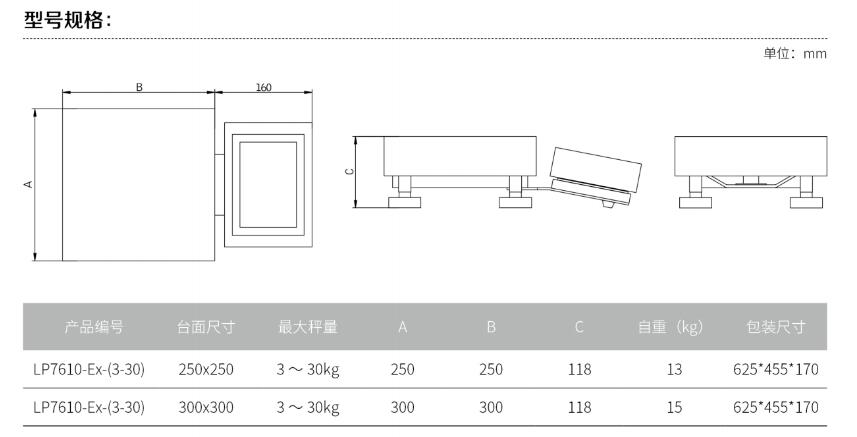 朗科LP7615-Ex本安型防爆案秤規(guī)格型號